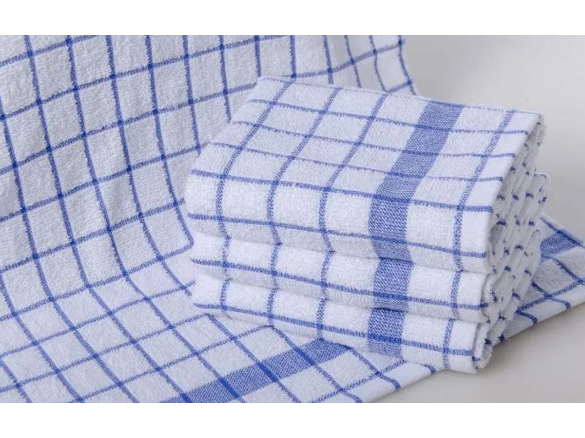 Blue Check Dish Towel - 12 Count